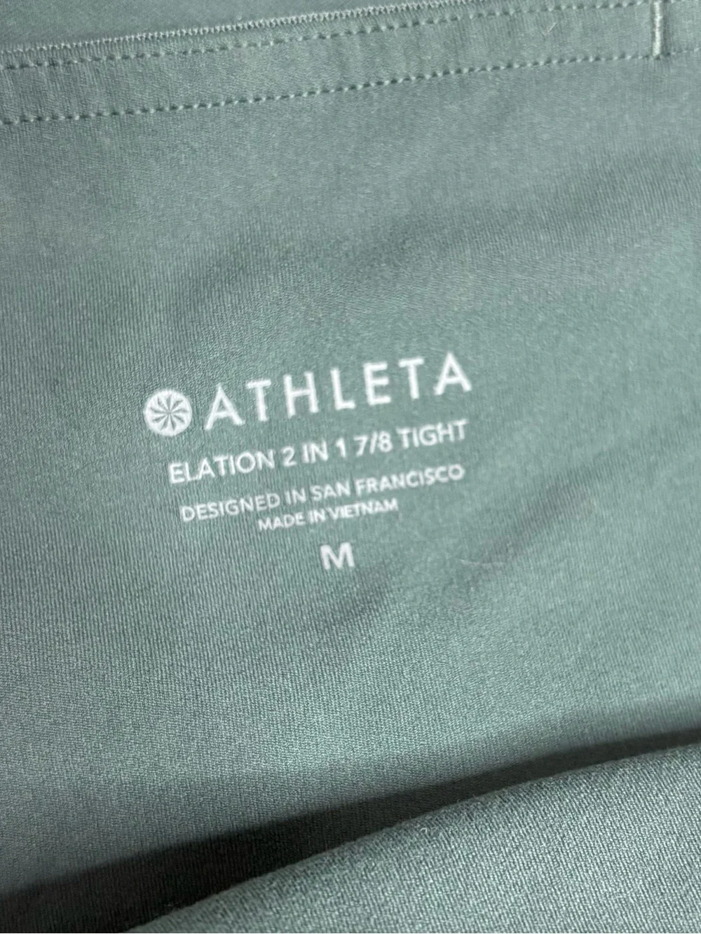 Athleta Elation 2 in 1 7/8 Tight Green Skirted Leggings Yoga Pants medium modest - Picture 5 of 7